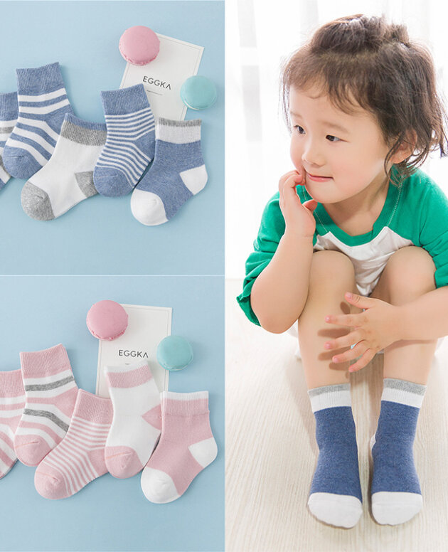 Winter cotton striped socks for children