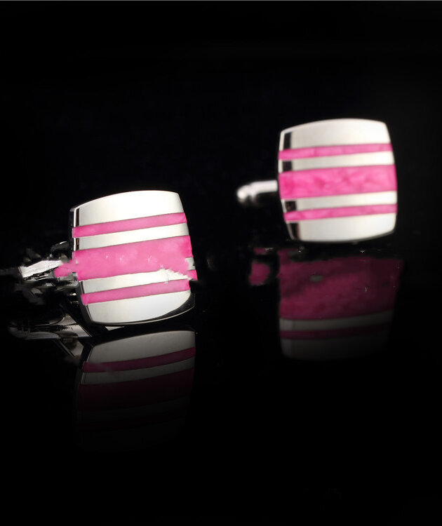 French Shirt Cufflinks Striped Enamel Cufflinks