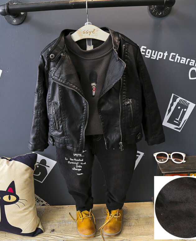 Boys And Girls Warm And Trendy Leather Jackets