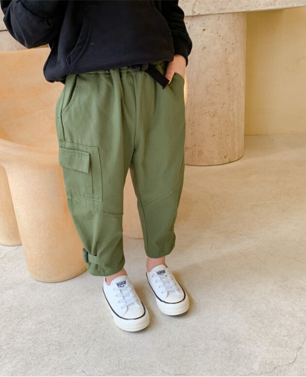 Xiaojiejia Boys Workwear Pants Autumn New Children's Casual Pants Trousers Medium And Small Kids