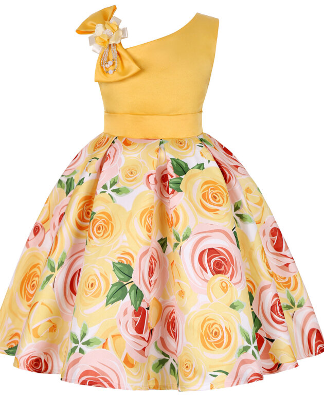 Girls' Dresses Girls' Princess Dresses Digital Print Children's Dresses
