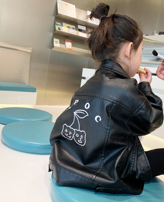 Girls And Boys Handsome Leisure Motorcycle Leather Jackets