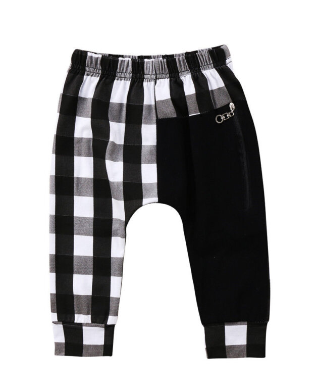 Pudcoco Boy Pants 1Y-6Y Fashion Toddler Kids Boys Plaid Bottom Pants Panty Harem Pants Trousers Casual
