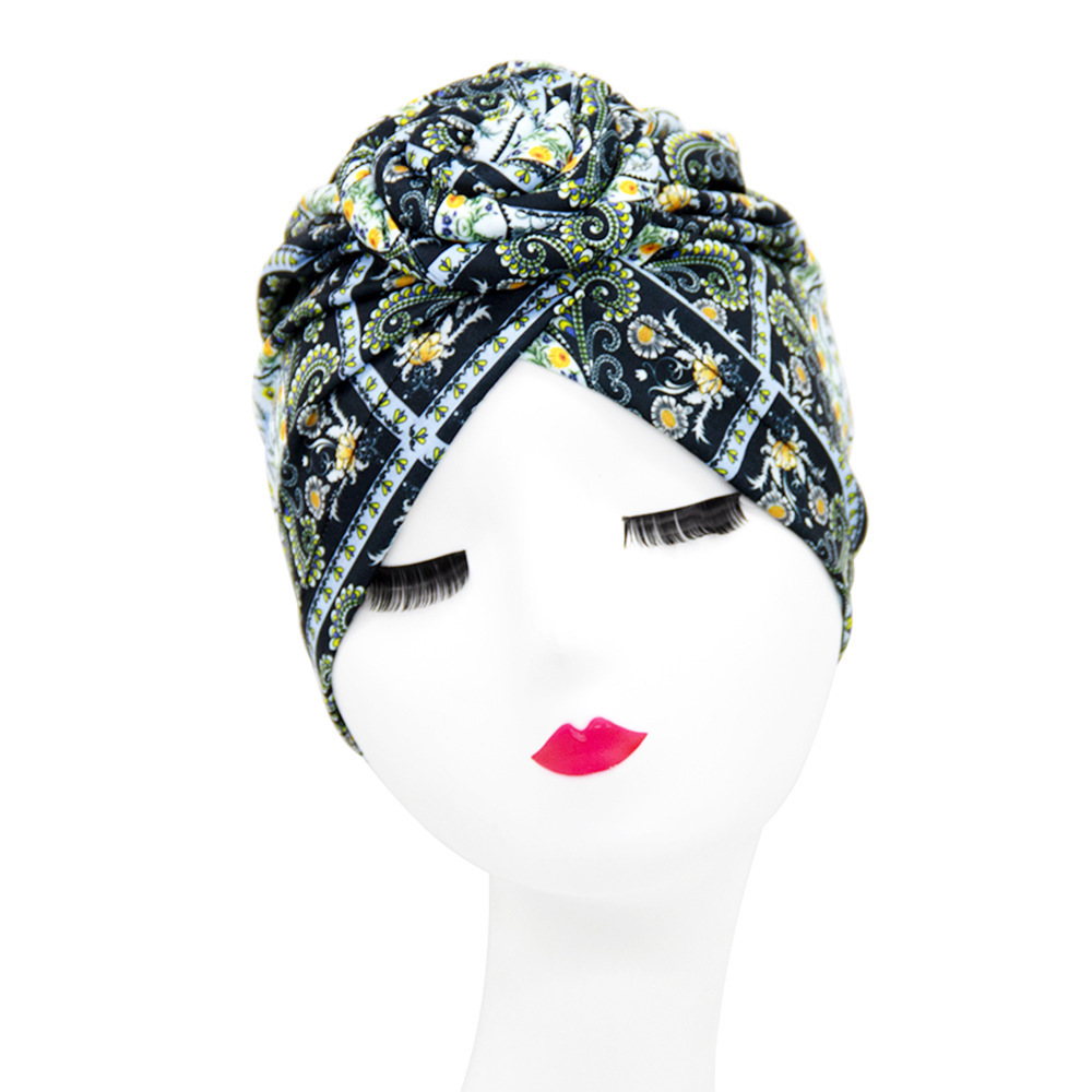 European And American Popular Retro Turban Hats African Handmade Spiral Flower Hats Bohemian Fashion Hats - Image 7