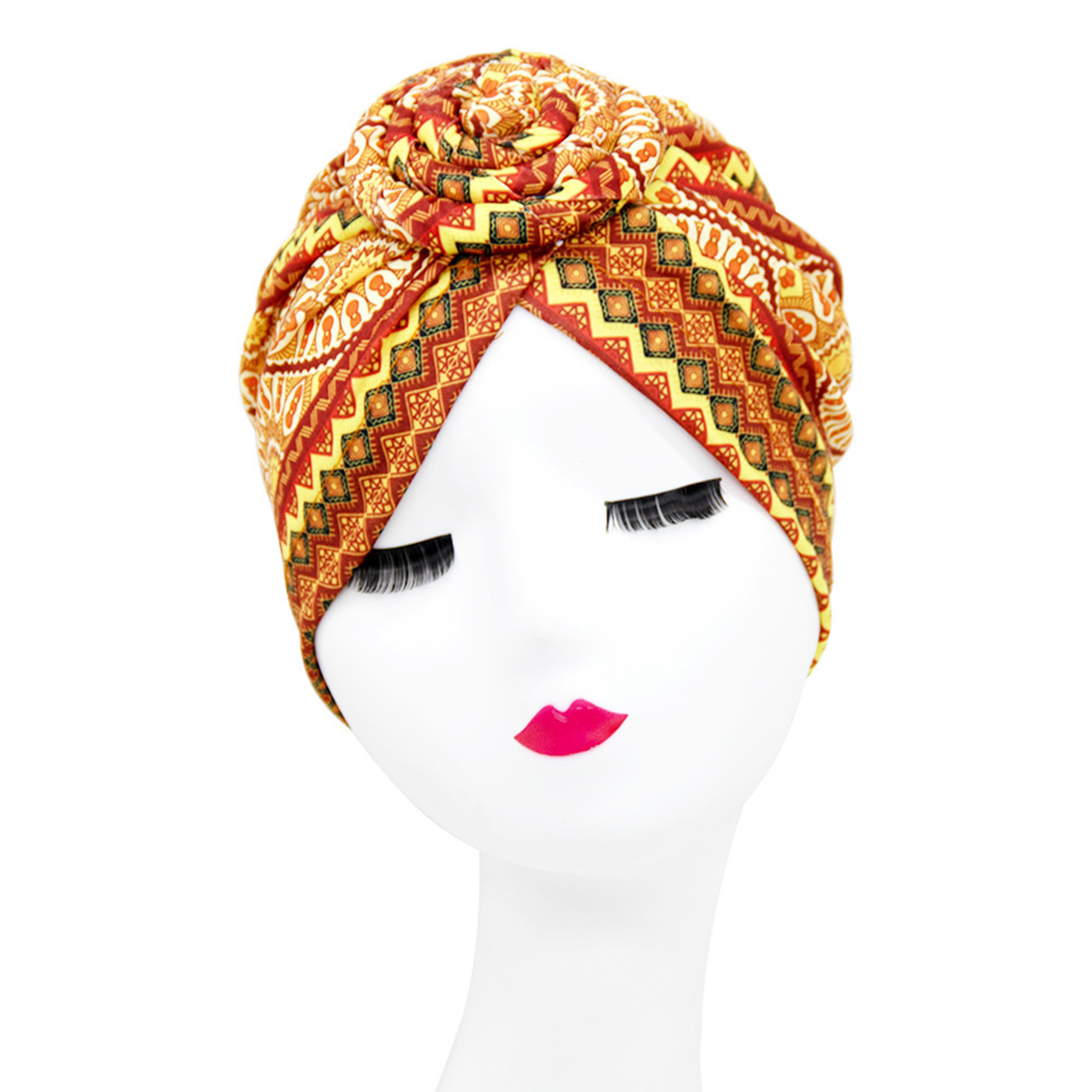 European And American Popular Retro Turban Hats African Handmade Spiral Flower Hats Bohemian Fashion Hats - Image 8