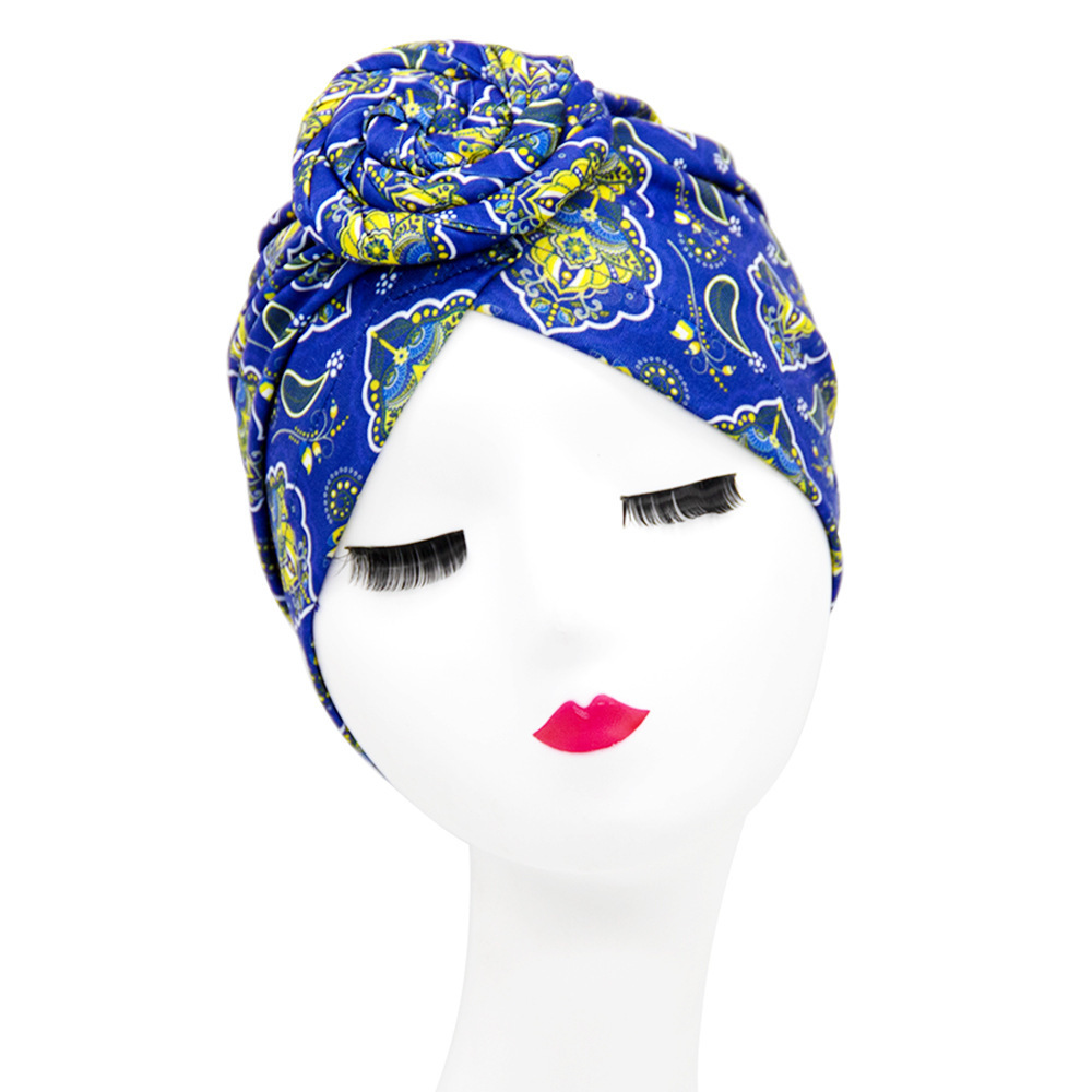 European And American Popular Retro Turban Hats African Handmade Spiral Flower Hats Bohemian Fashion Hats - Image 3
