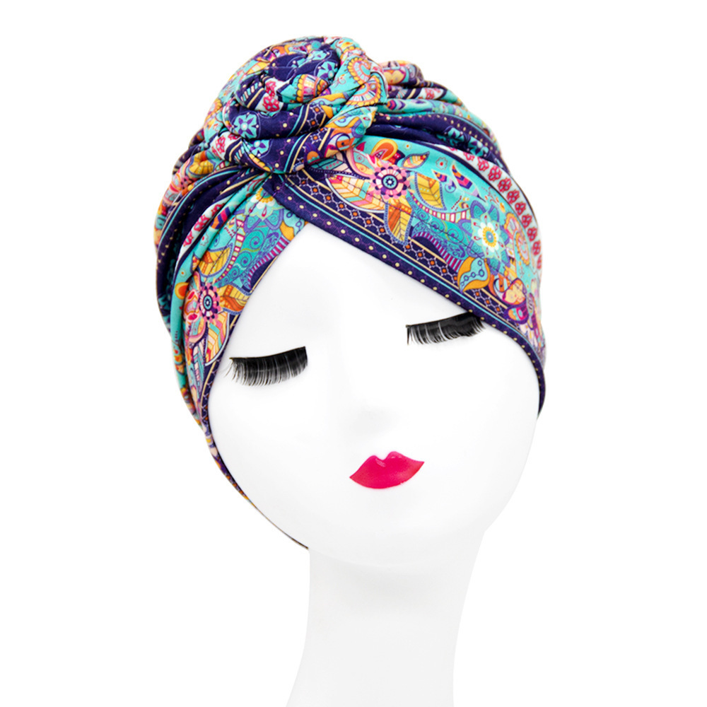 European And American Popular Retro Turban Hats African Handmade Spiral Flower Hats Bohemian Fashion Hats - Image 6