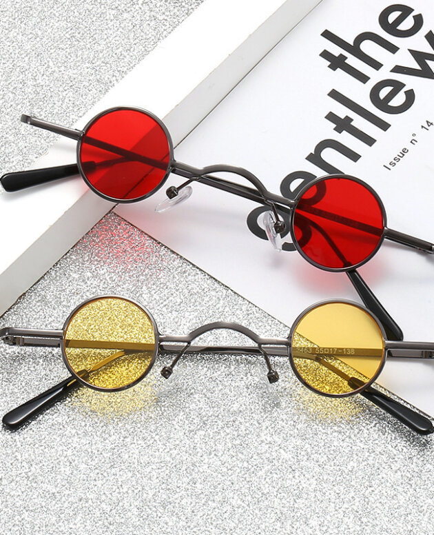 Super Small Round Frame Retro Sunglasses For Men Women Prince Glasses Hip Hop Sunglasses