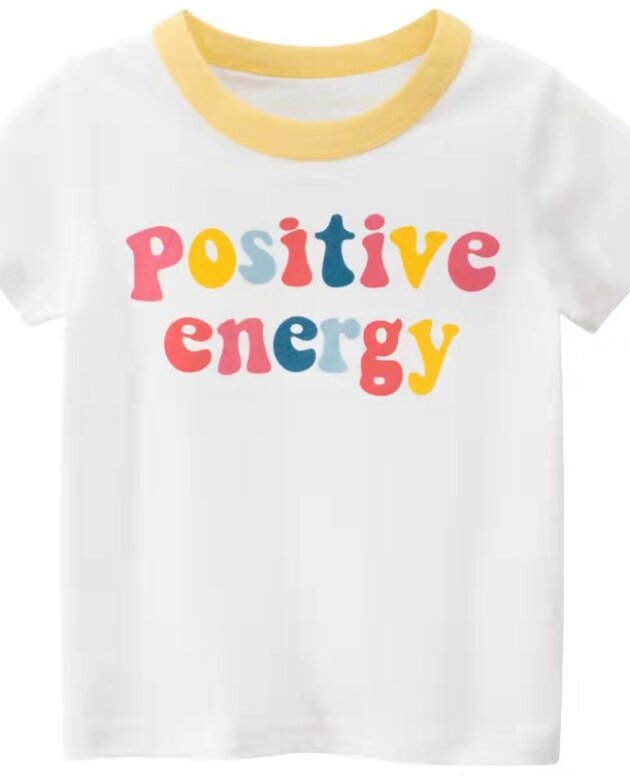 Children'S Clothing, Alphabet Pattern T-Shirts, Cartoon Girls, Short Sleeves