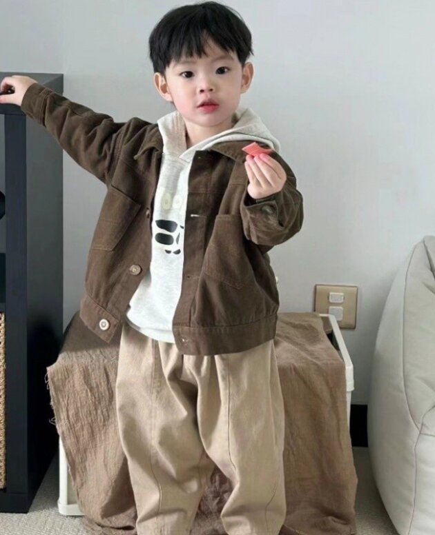 Boys' Casual Long-sleeved Button Cardigan Jacket