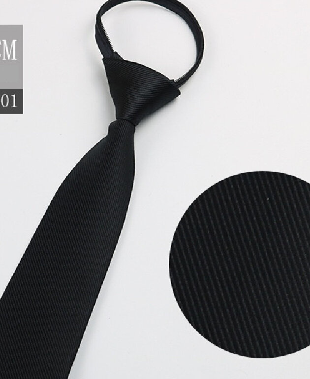 Black Men's Tie Striped Blue Business Tie Lazy Zip Tie In Stock Wholesale Pull Peels