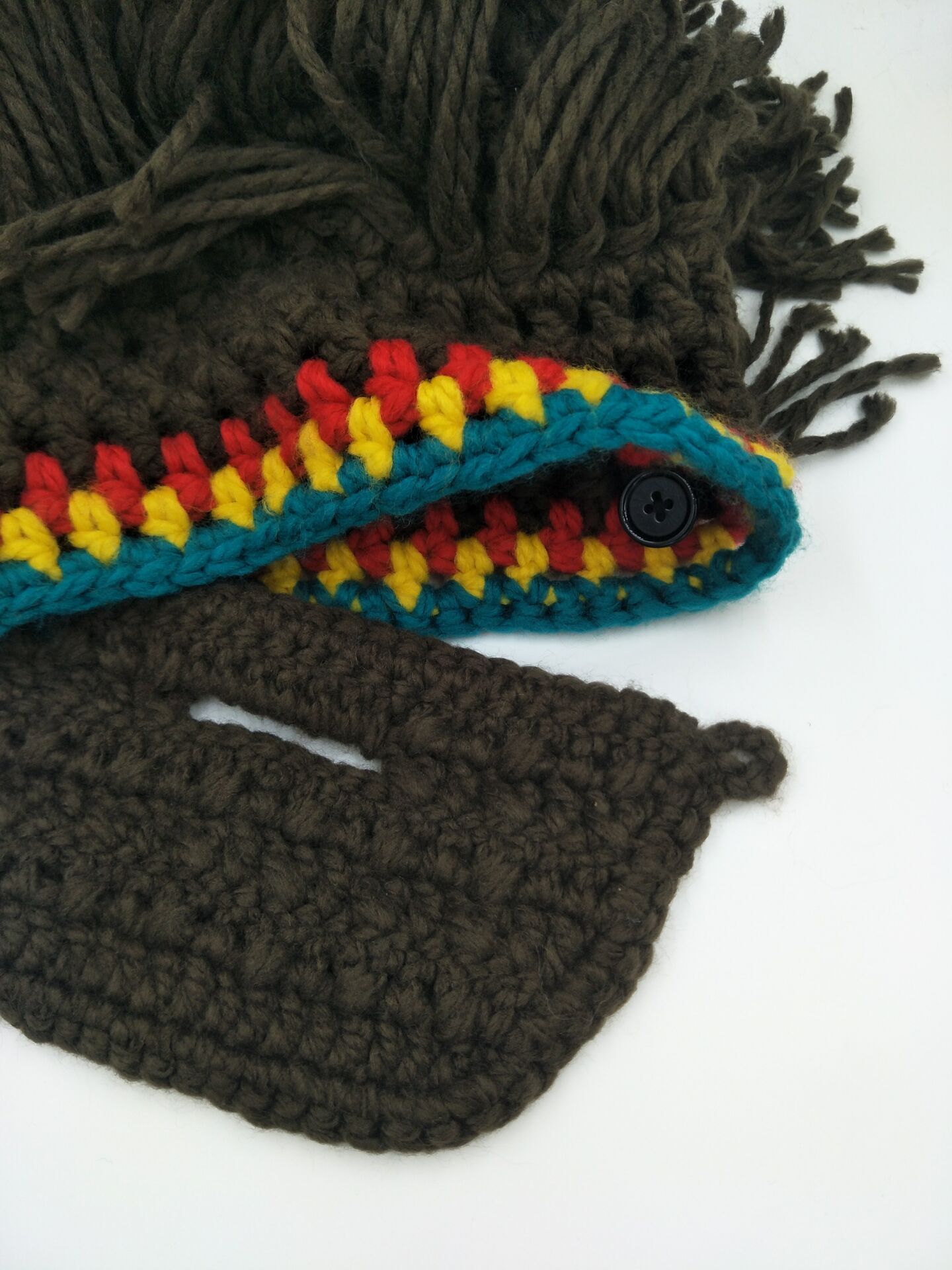 Halloween party spoof knit wool hats handmade beard men and women wig hats - Image 4