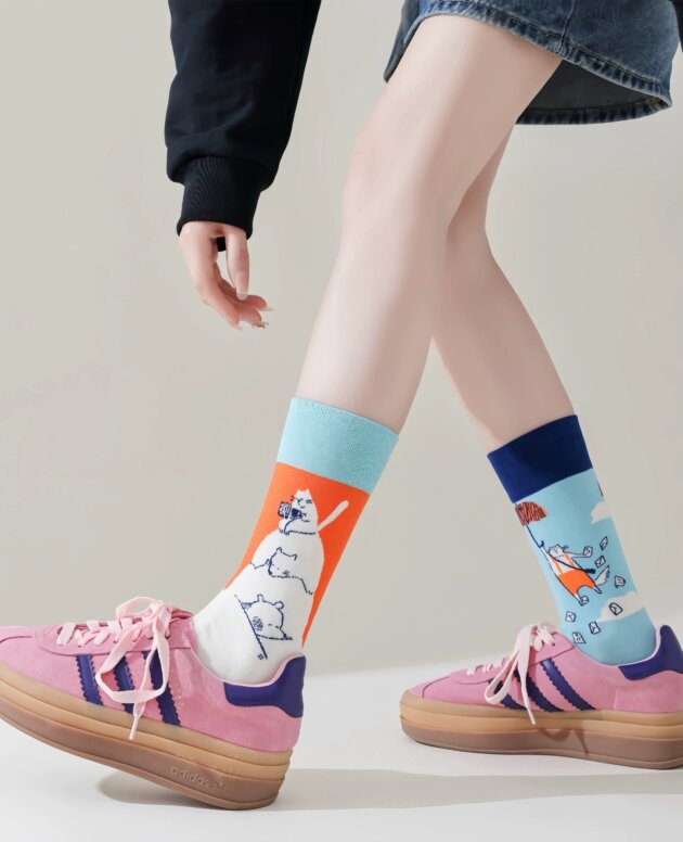 Asymmetric Middle Tube Cotton Socks Children