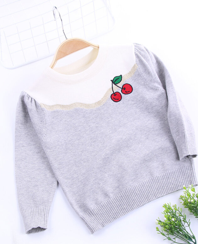 Girls' jackets all-match color matching golden cherry