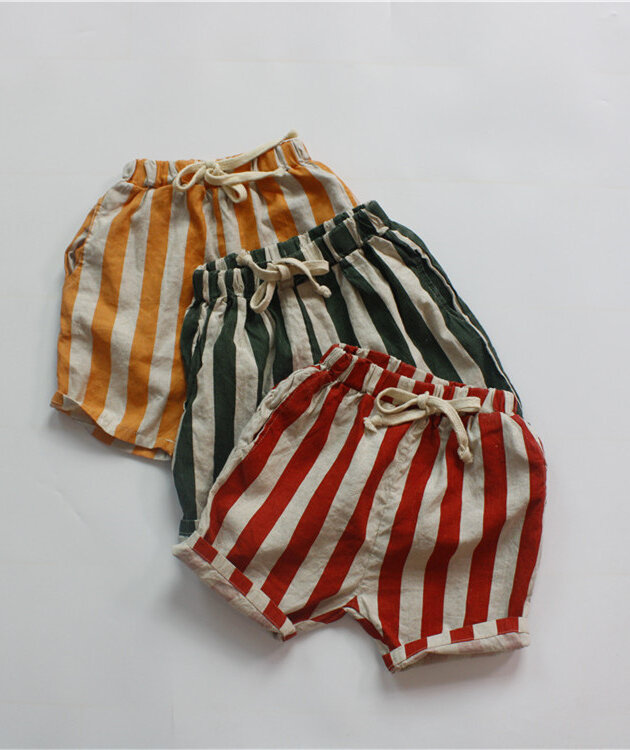 Girls' Pants Striped Cropped Pants Loose