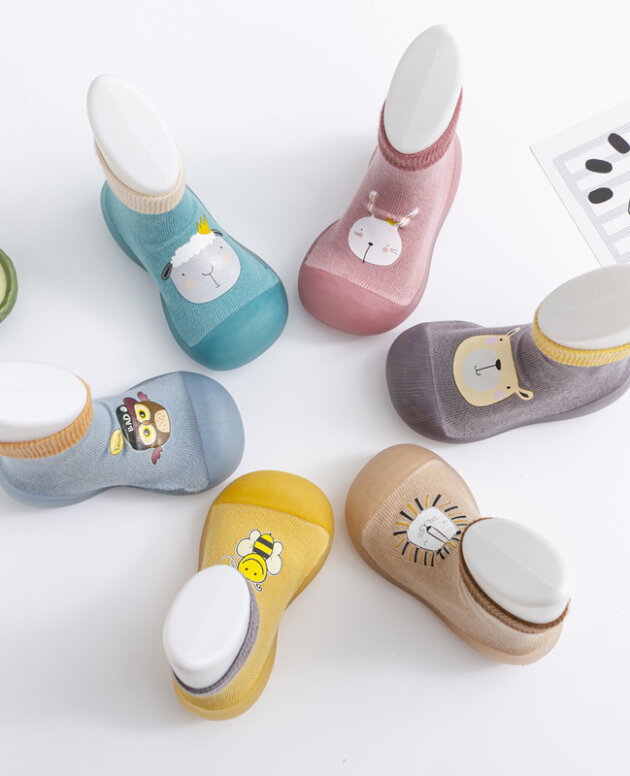 Children Sock Sneakers Cartoon Soft Bottom Hot Stamping Baby Indoor Toddler