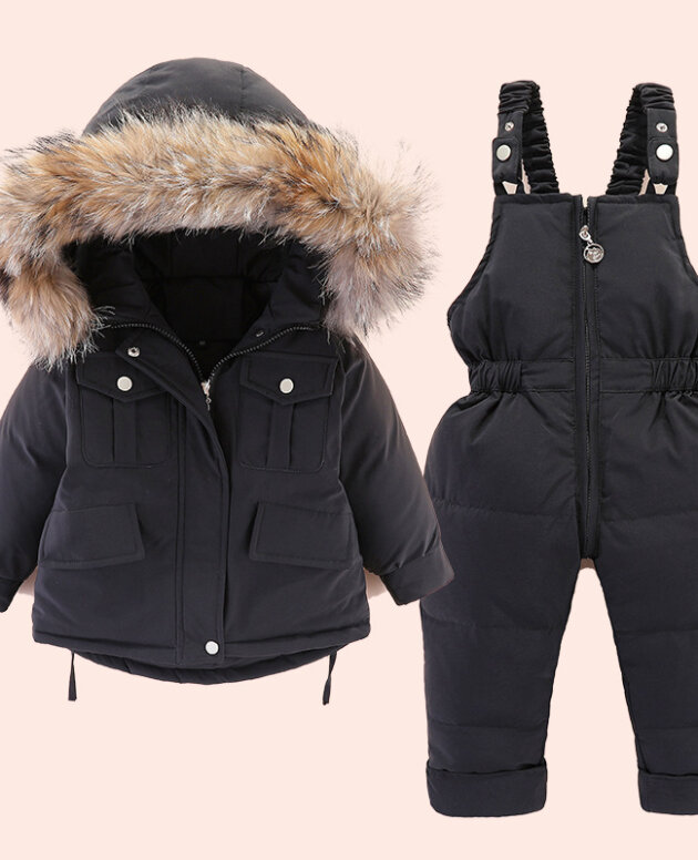 Boys and girls winter down jacket suits