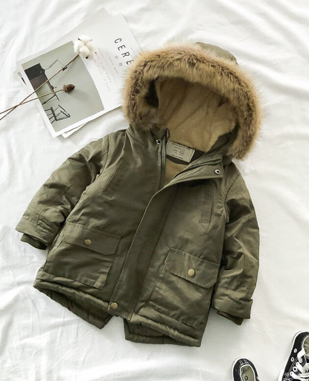 Hooded boys padded jacket children's padded jacket