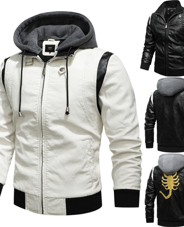 Men's Leather Jacket Large Size Boys PU Leather Jacket