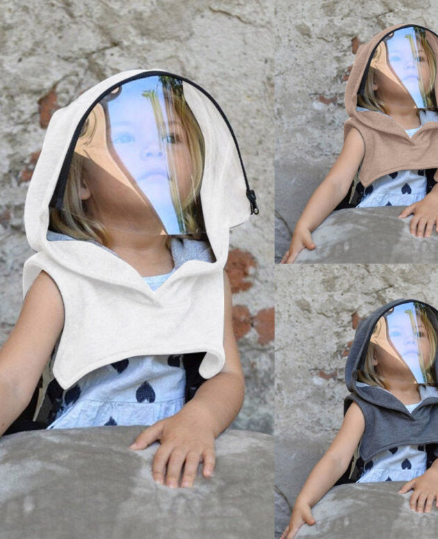 Full Season Children Removable Full Head Hats With Clear Window Hooded Hat Child Windproof Sun Protection Caps Reusable