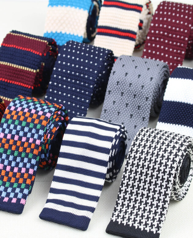 Men Knitted Knit Leisure Striped Ties Fashion Skinny Narrow Slim Neck Ties For Men Skinny Woven Designer Cravat