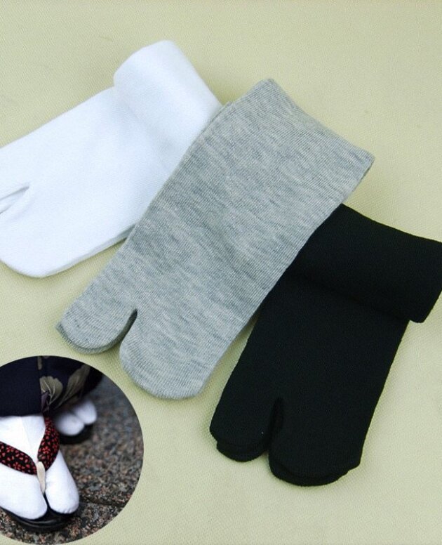 Japanese men's socks, women's socks, two toe socks, toe socks, wooden socks