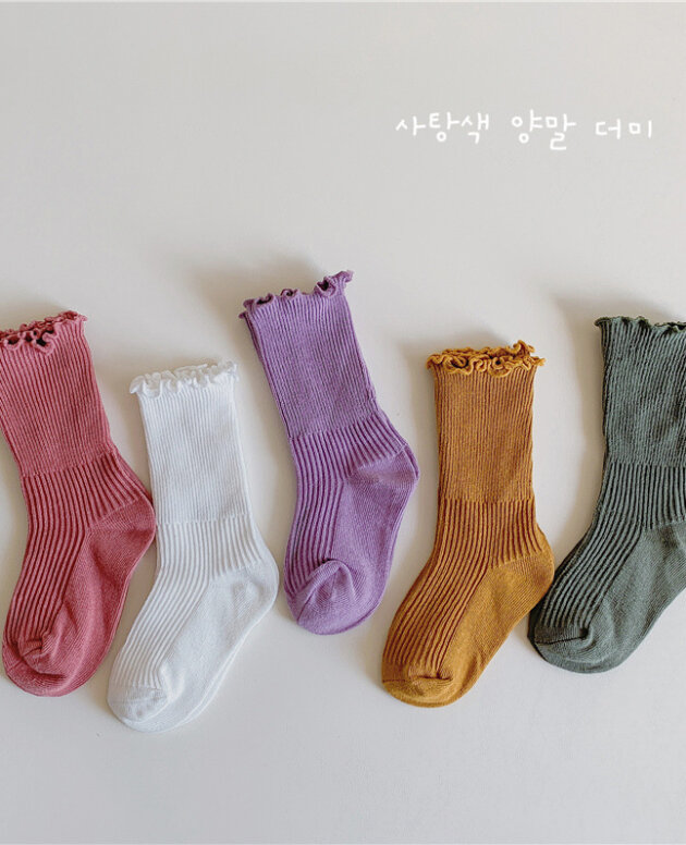 New Children Retro Color Bunching Socks