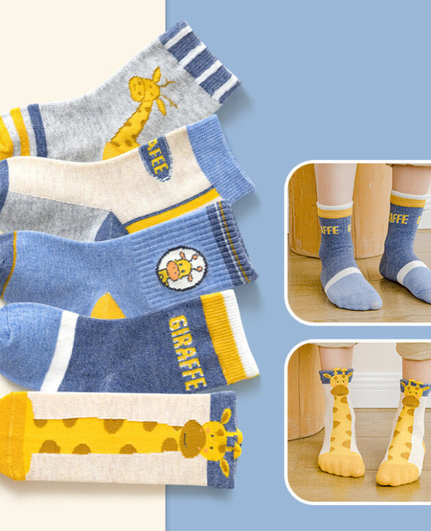 Children Warm Socks Cartoon Baby Giraffe