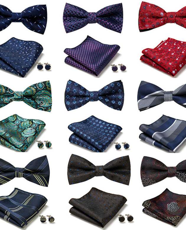 Three Piece Set Of Stylish Bow Ties