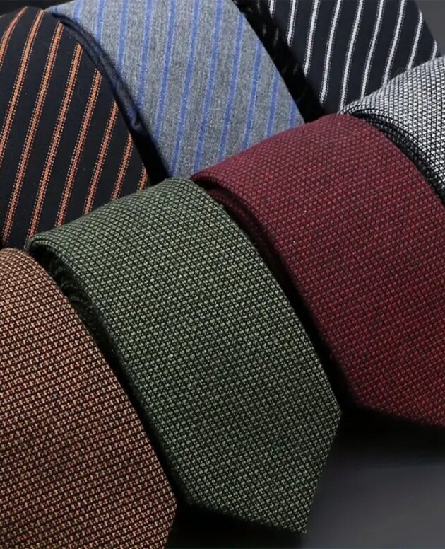 Thickened Sanded Fabric Hand Hit Men's Business Fashion Striped Solid Color Tie Cotton Formal Wear
