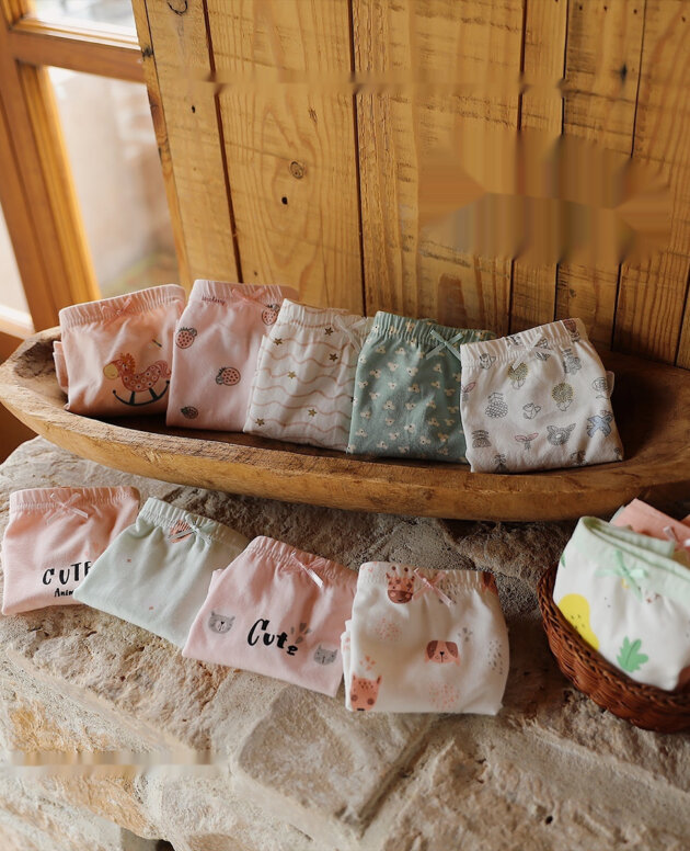 Girls' Cartoon Cotton Boxer Briefs Children's Baby Panties Shorts