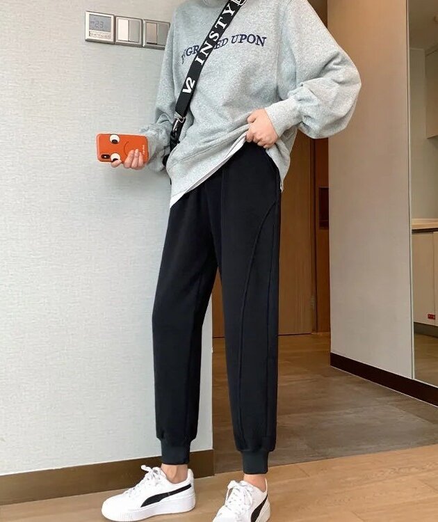 Girls' Loose Cotton Casual Pants