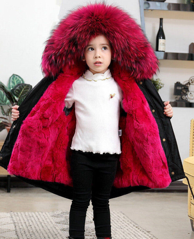 Children's Jackets Girls' Clothes Boys And Babies Big Fur Collar