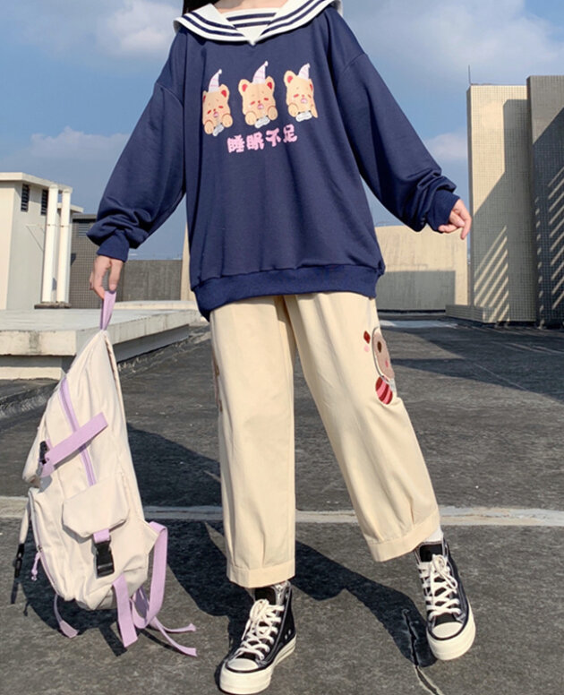 Casual Sportswear Suit Girls Loose Fashion Two-piece Suit